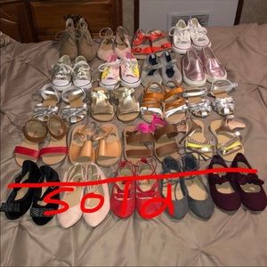 Little girl shoes, sandles and boots.